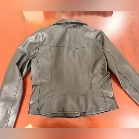 Levi's Black Leather Zip-Front Moto Jacket - Picture 7 of 8